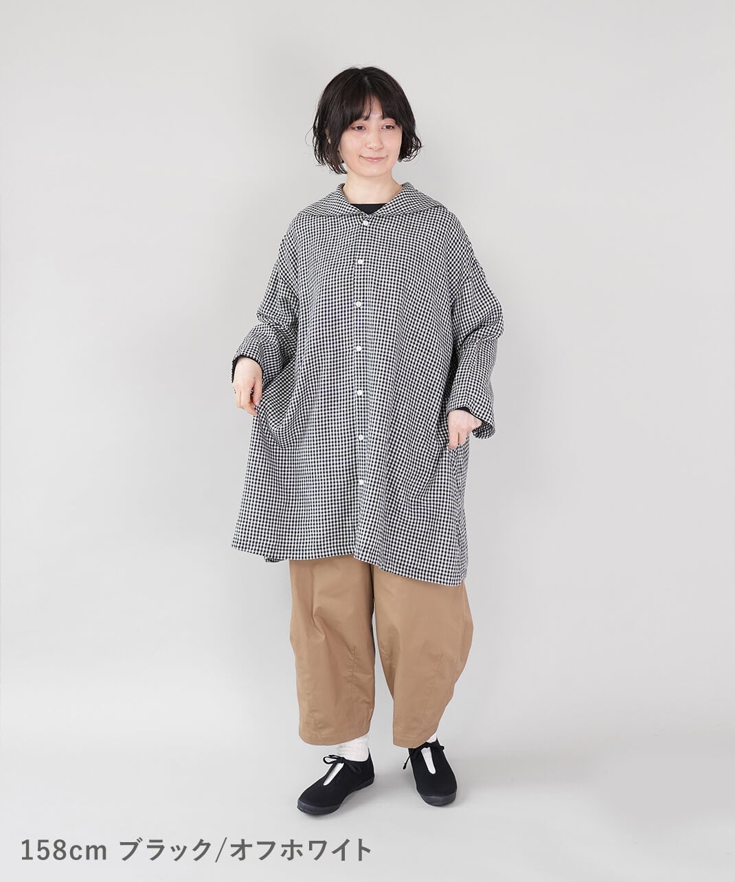 HEAVENLYリネンレーヨンのセーラーカラーチュニック | mumokuteki