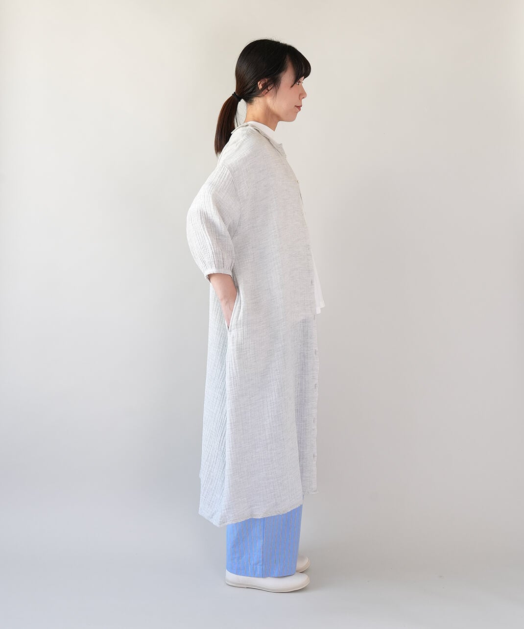 20%off】mumokutekiコットンダブルガーゼのフリルワンピース