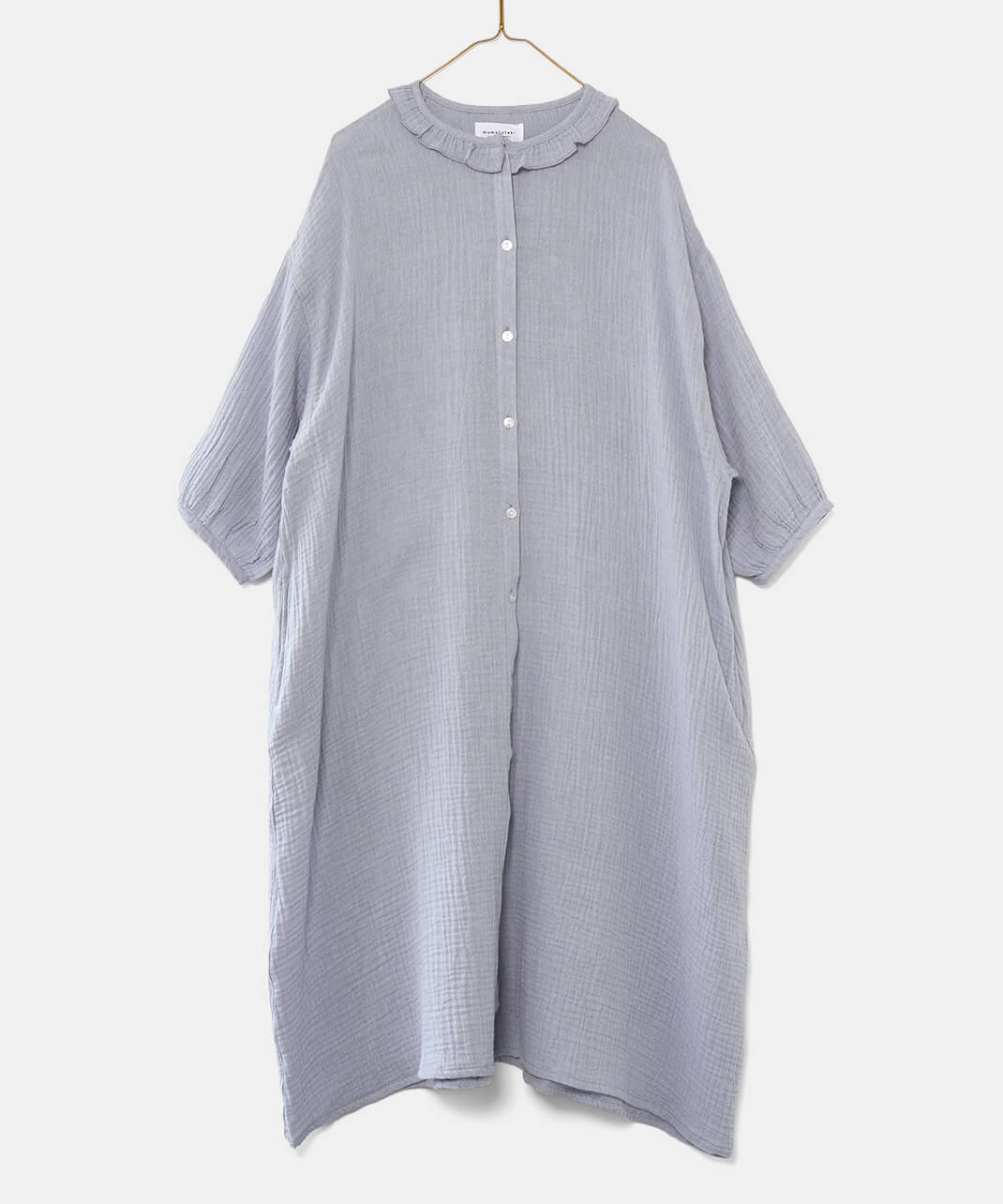 20%off】mumokutekiコットンダブルガーゼのフリルワンピース