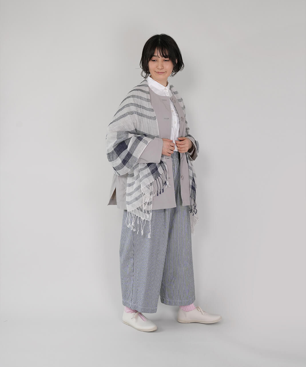 mumokutekiリネンのチェックストール | mumokutekiオンラインストア