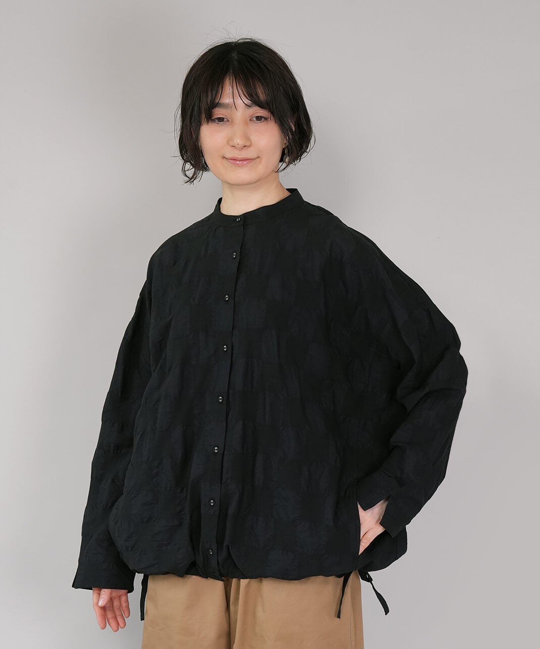 20%off】ista-ire格子柄のバルーンブラウス | mumokutekiオンラインストア