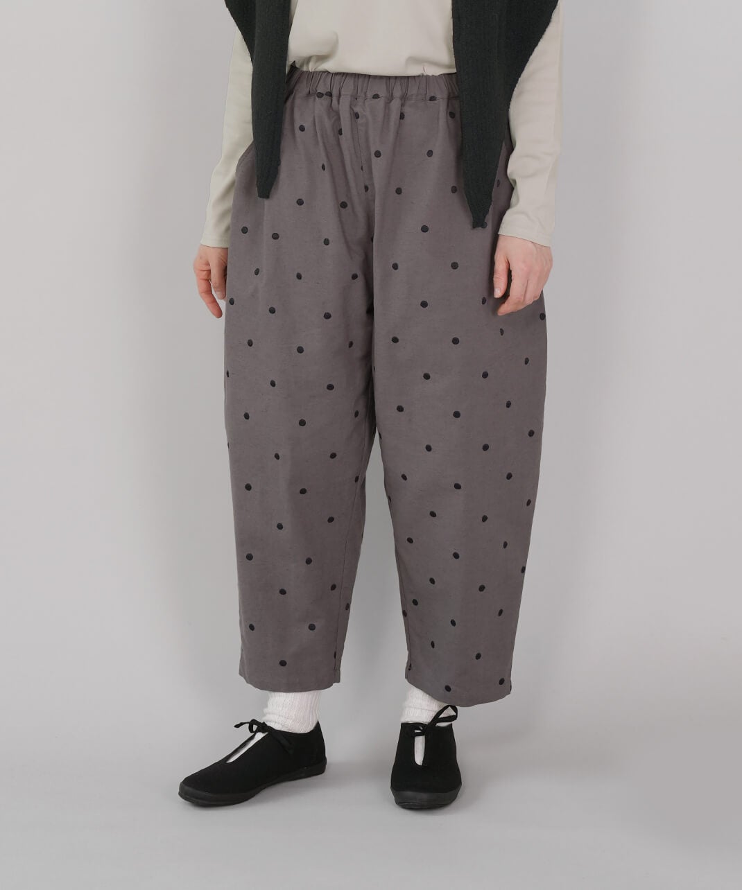 20%off】ista-ireコットンリネンのドットistaパンツ | mumokuteki