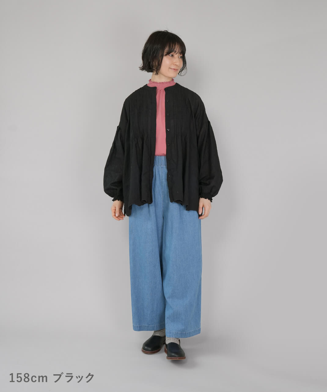 20%off】mumokutekiボタニカルレースのシャーリングブラウス