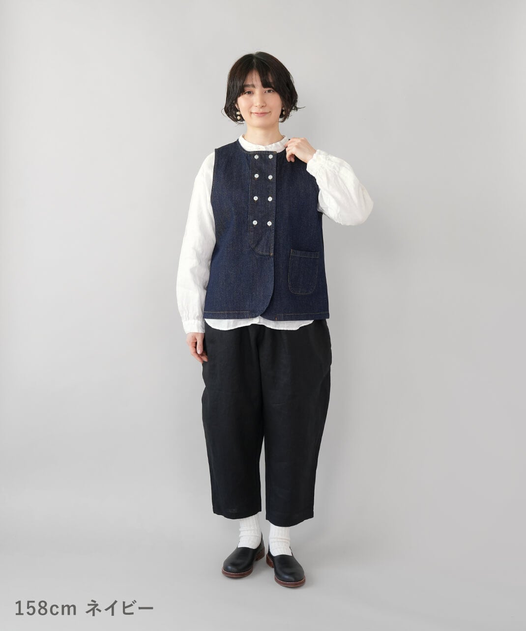 mumokutekiダブルボタンのデニムベスト | mumokutekiオンラインストア
