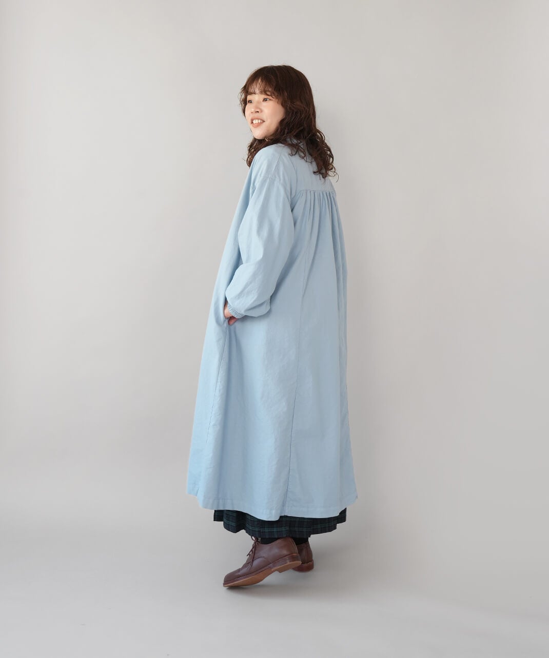 20%off】mumokutekiオックス素材のシャツワンピース | mumokuteki