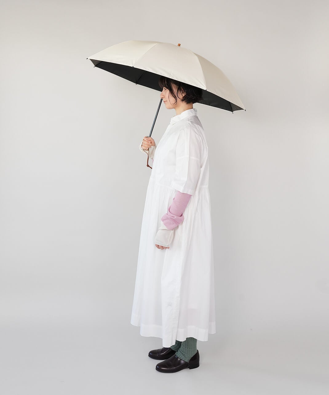 河馬印本舗無地晴雨兼用傘2段折傘 | mumokutekiオンラインストア
