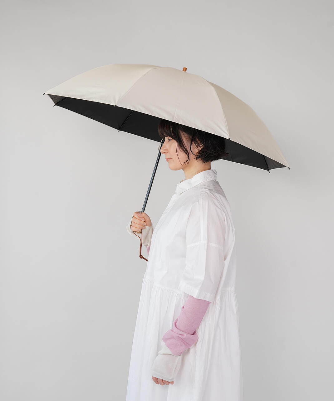 河馬印本舗無地晴雨兼用傘2段折傘 | mumokutekiオンラインストア