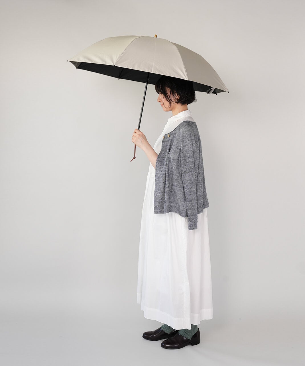 河馬印本舗無地晴雨兼用傘2段折傘 | mumokutekiオンラインストア
