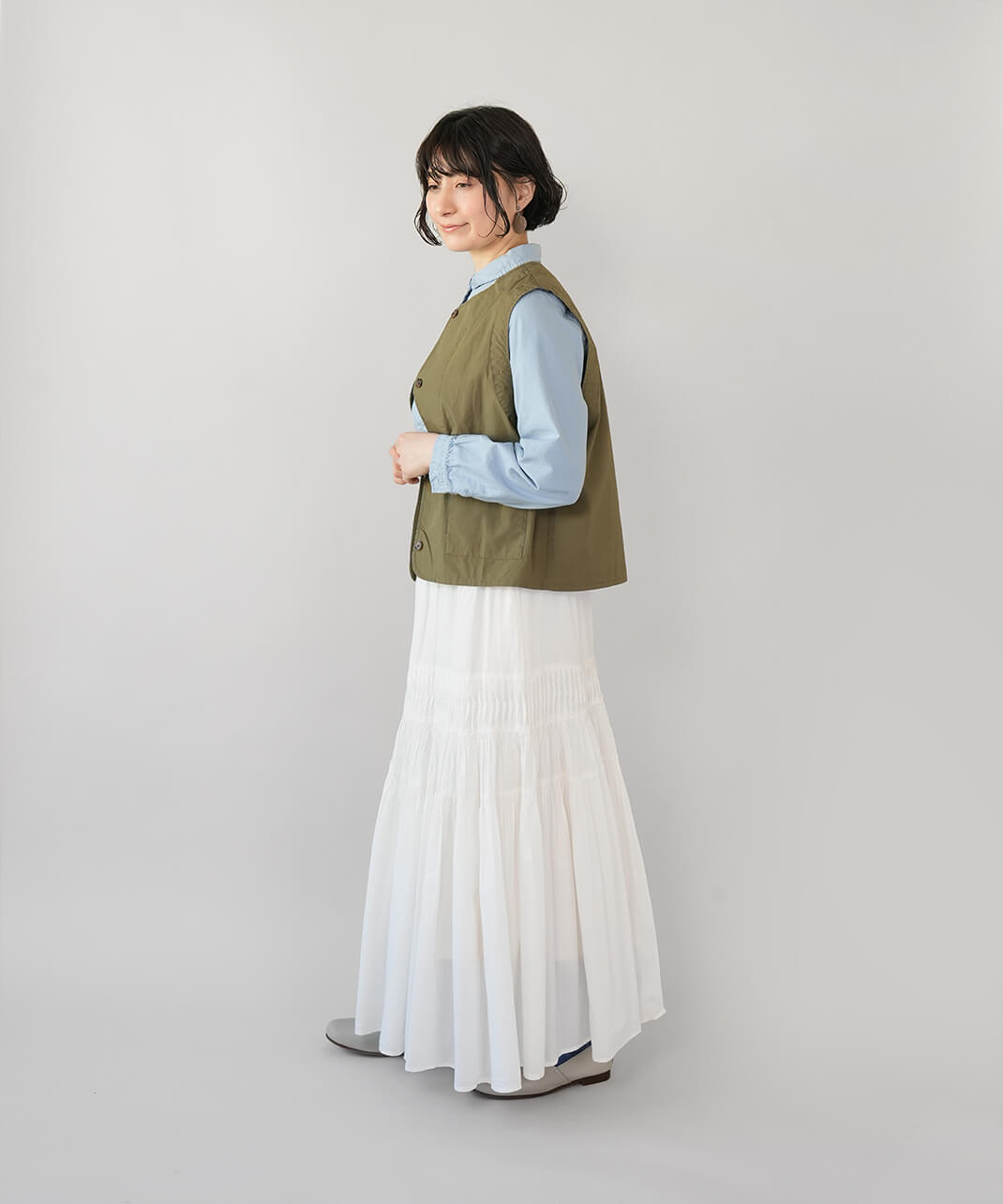20%off】hunchクラフト感のあるプリーツティアードスカート