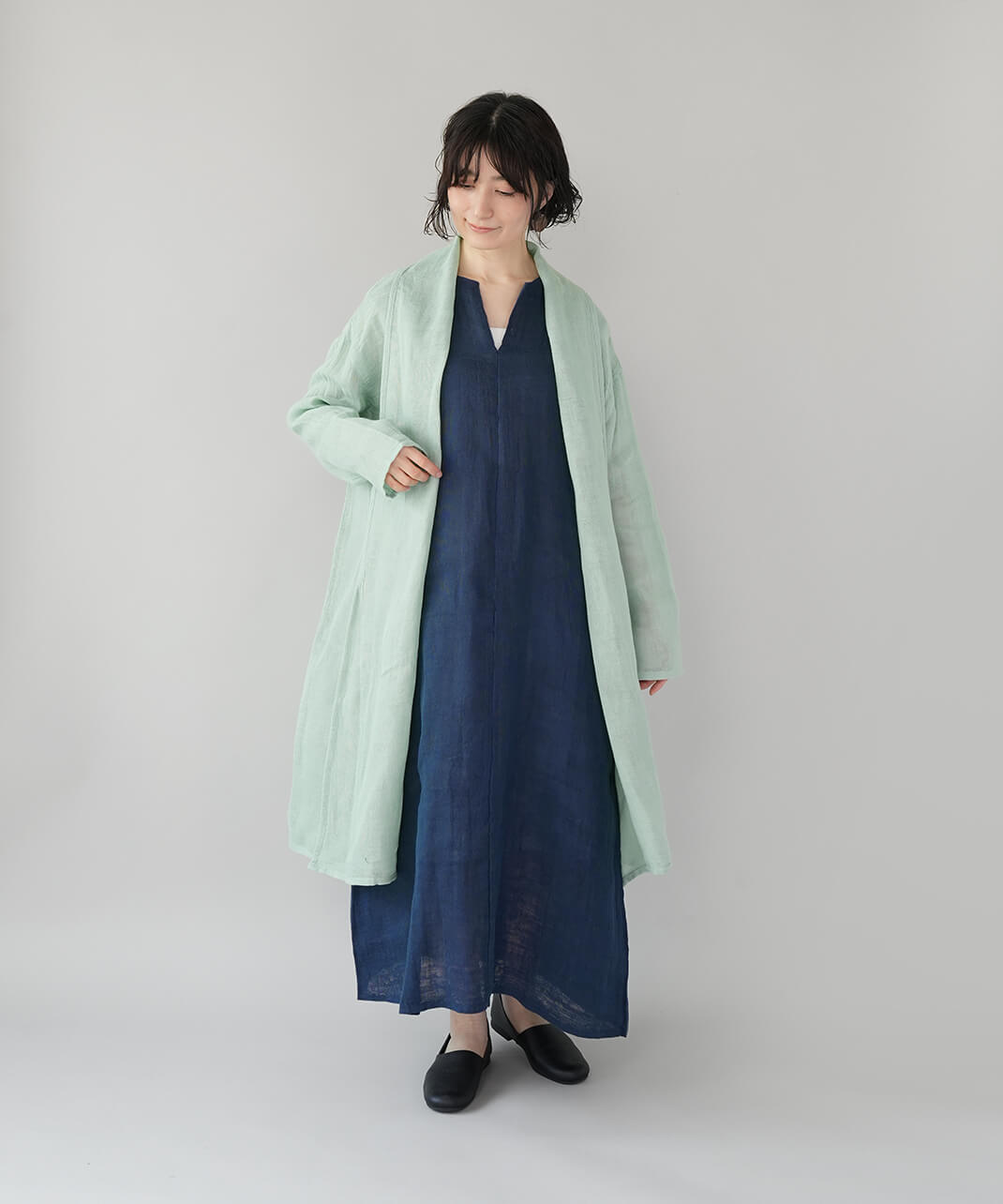 BAN INOUE蚊帳の日常着やわらかな蚊帳のマキシワンピース | mumokuteki