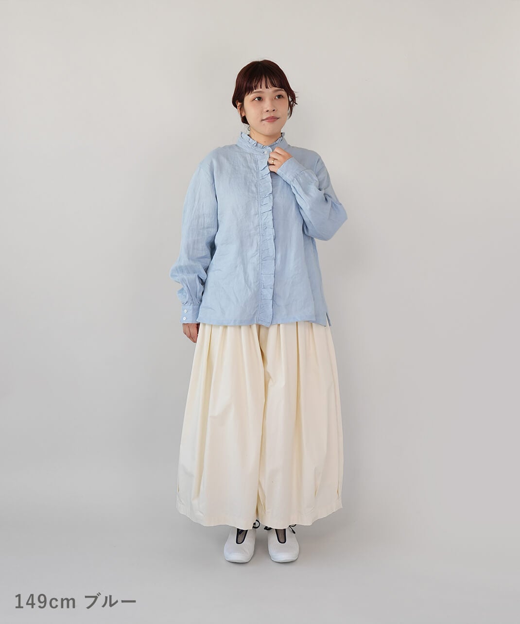 mumokutekiリネンのフリルブラウス | mumokutekiオンラインストア
