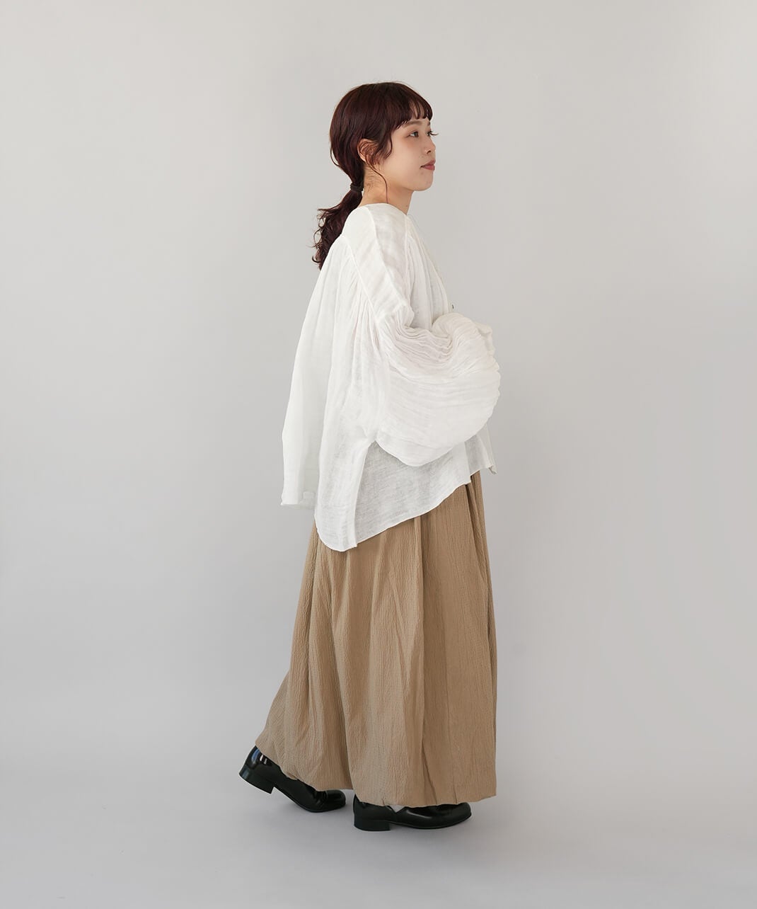 mumokuteki凹凸シボ加工のバルーンスカート | mumokutekiオンラインストア
