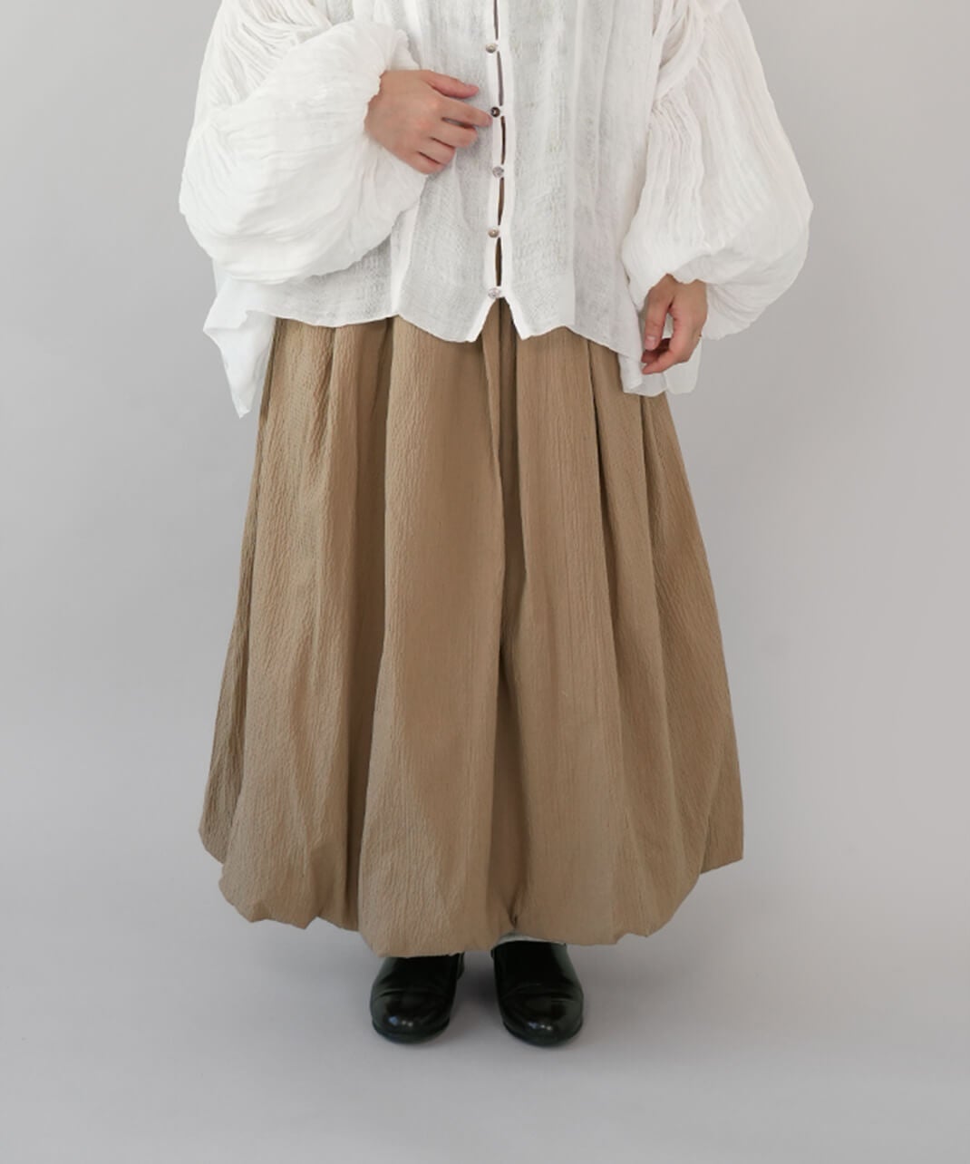 20%off】mumokuteki凹凸シボ加工のバルーンスカート | mumokuteki