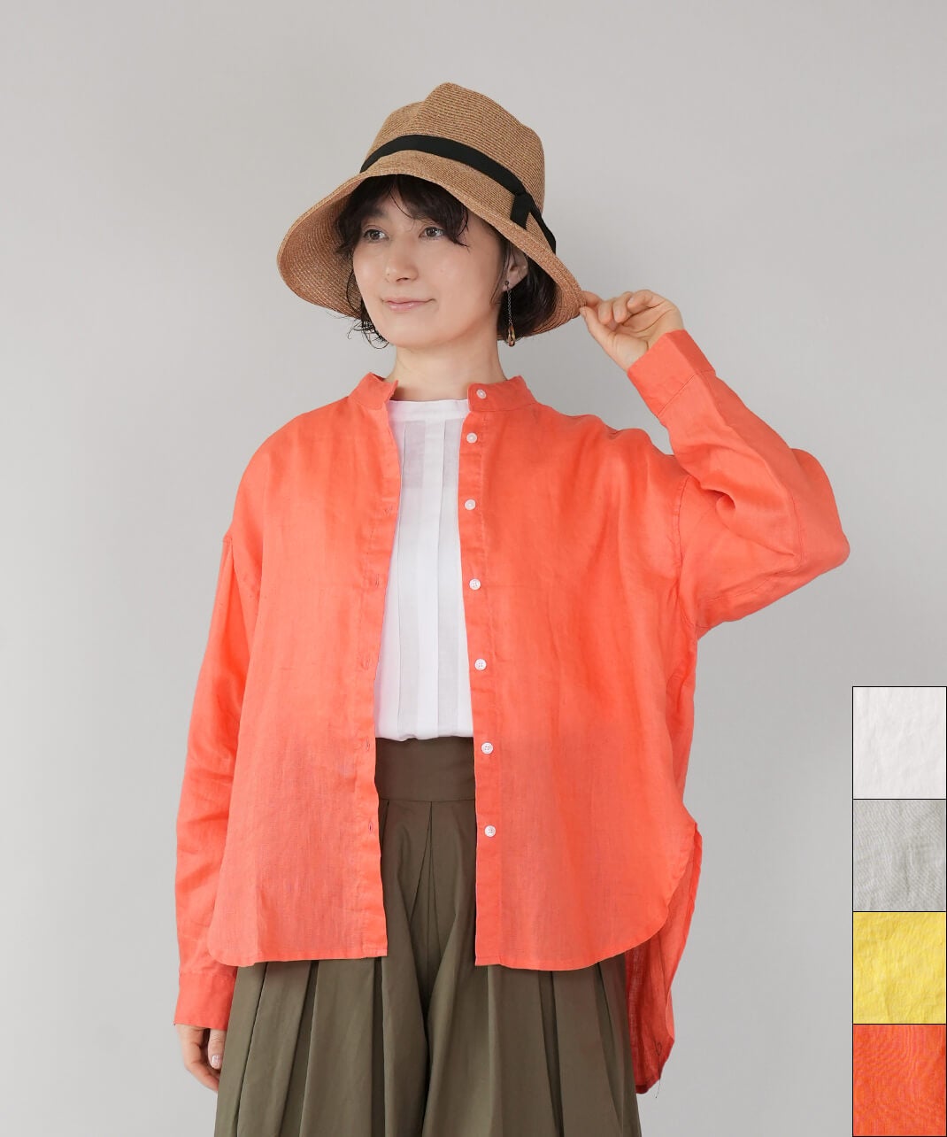 30%off】mumokutekiスタンドネックのリネンチュニック レビュー(口コミ