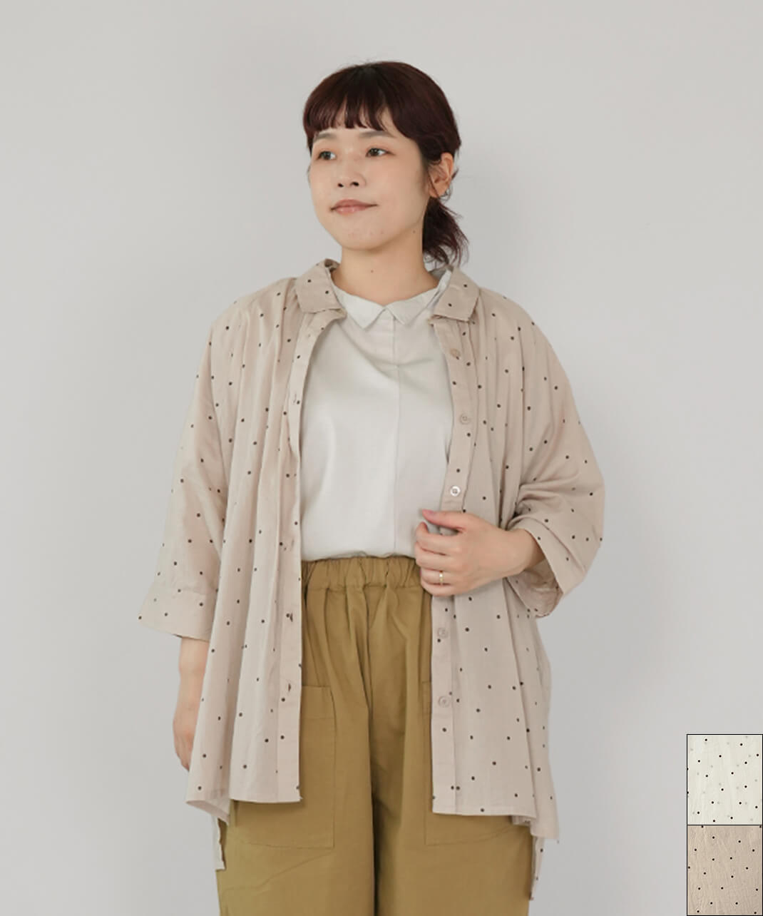 mumokutekiドット柄のチュニックブラウス | mumokutekiオンラインストア
