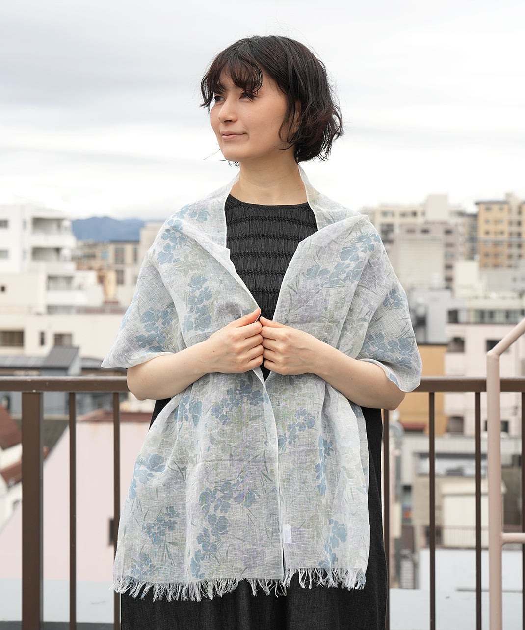 linen抗菌・防臭加工・UVカット麻×綿の涼やかストール | mumokuteki