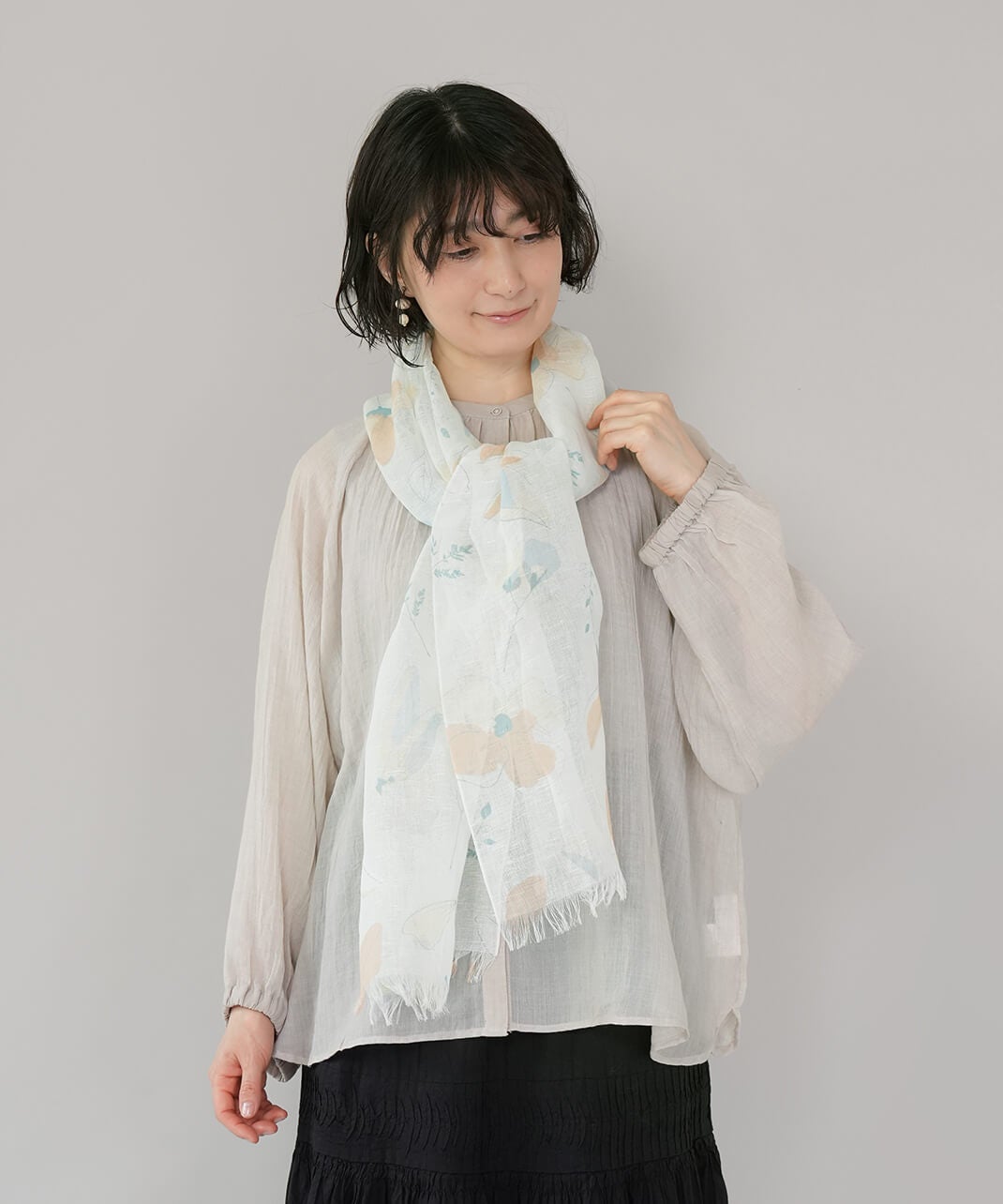 linen抗菌・防臭加工・UVカット麻×綿の涼やかストール | mumokuteki