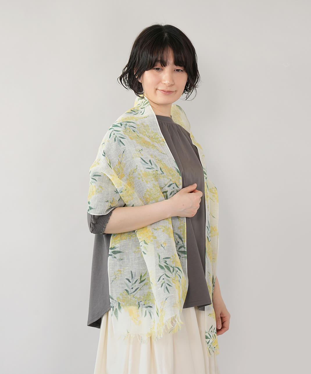 linen抗菌・防臭加工・UVカット麻×綿の涼やかストール | mumokuteki