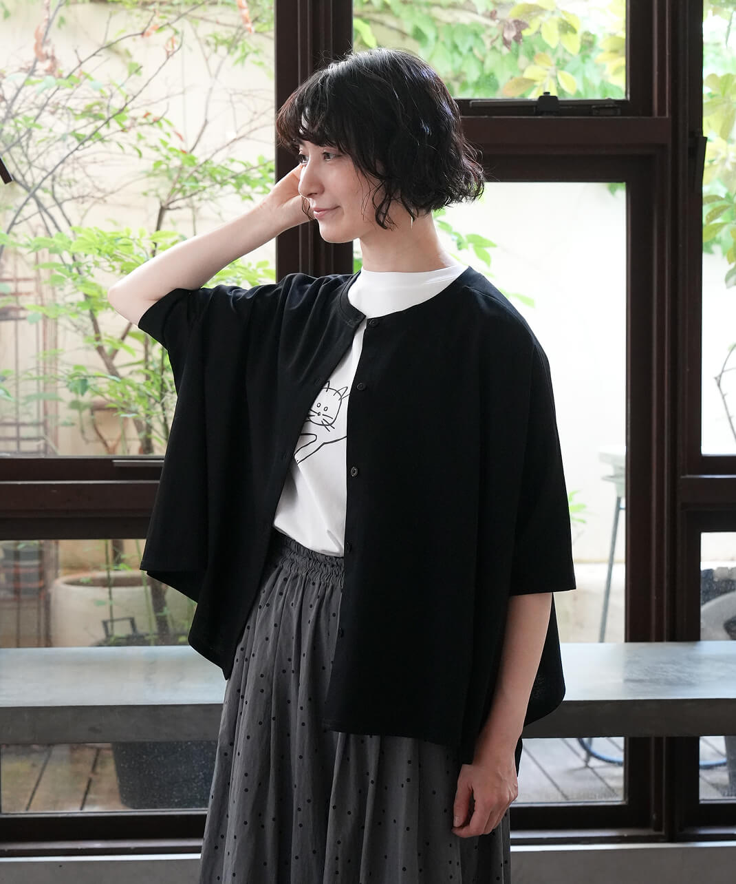 30%off】mumokutekiUVカット ゆらゆら揺れるカーディガンカットソー