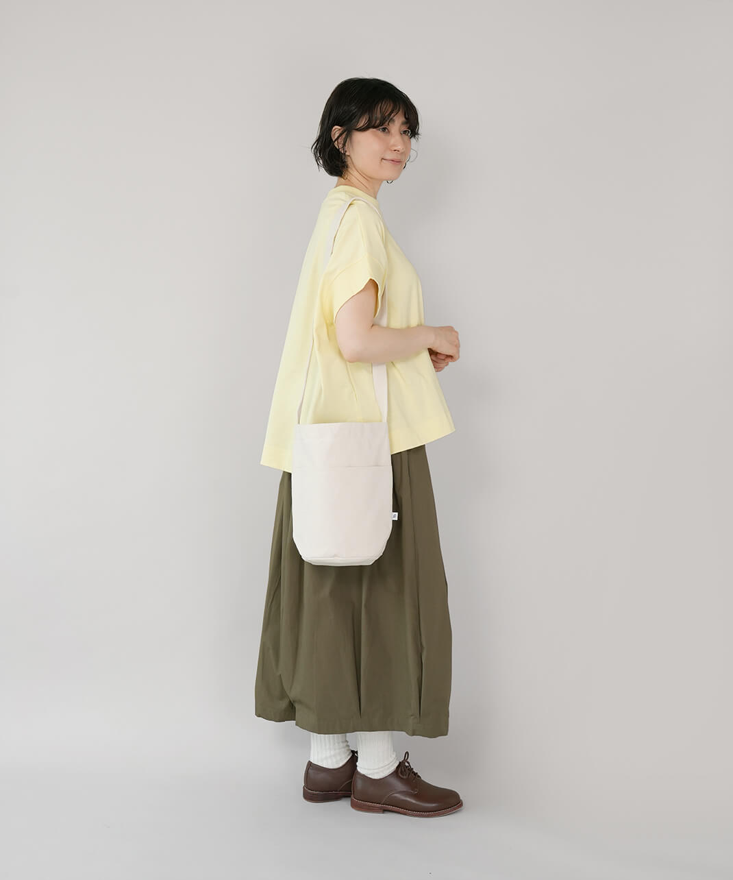 pouto毎日使いやすいコットンキャンバスのバケットショルダーバッグ