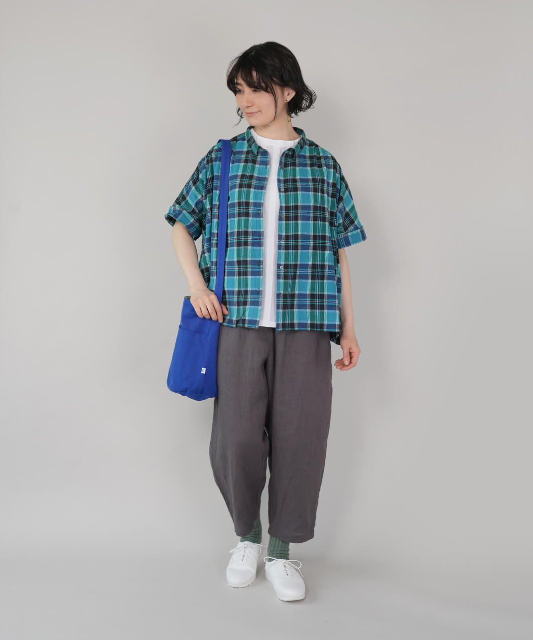 pouto毎日使いやすいコットンキャンバスのバケットショルダーバッグ
