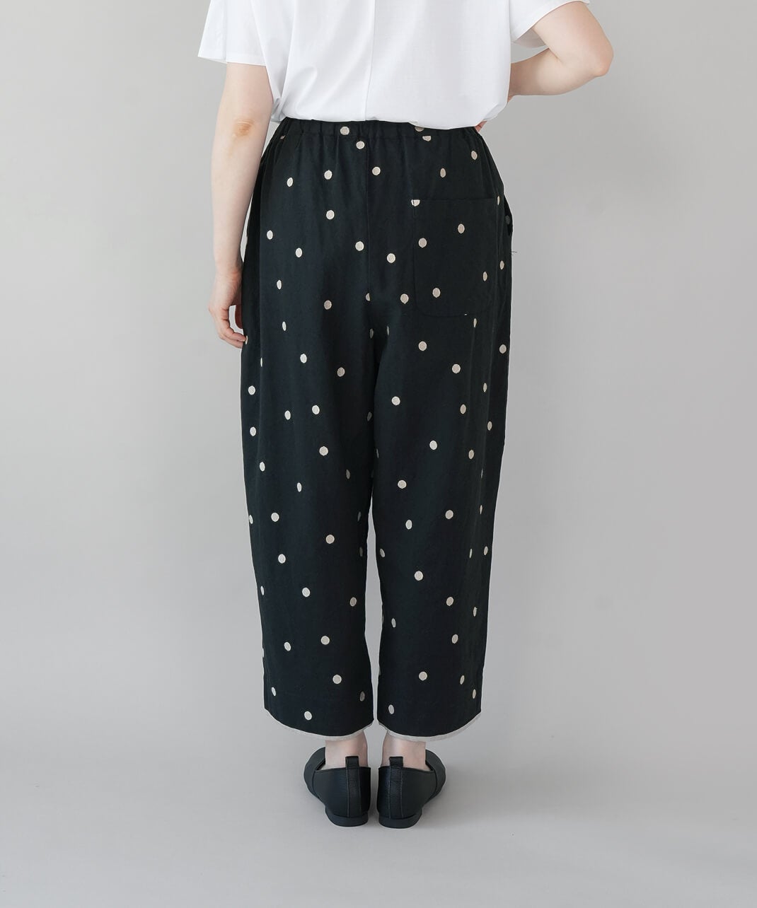 blue willowコットンリネンのドット刺繍パンツ | mumokutekiオンライン