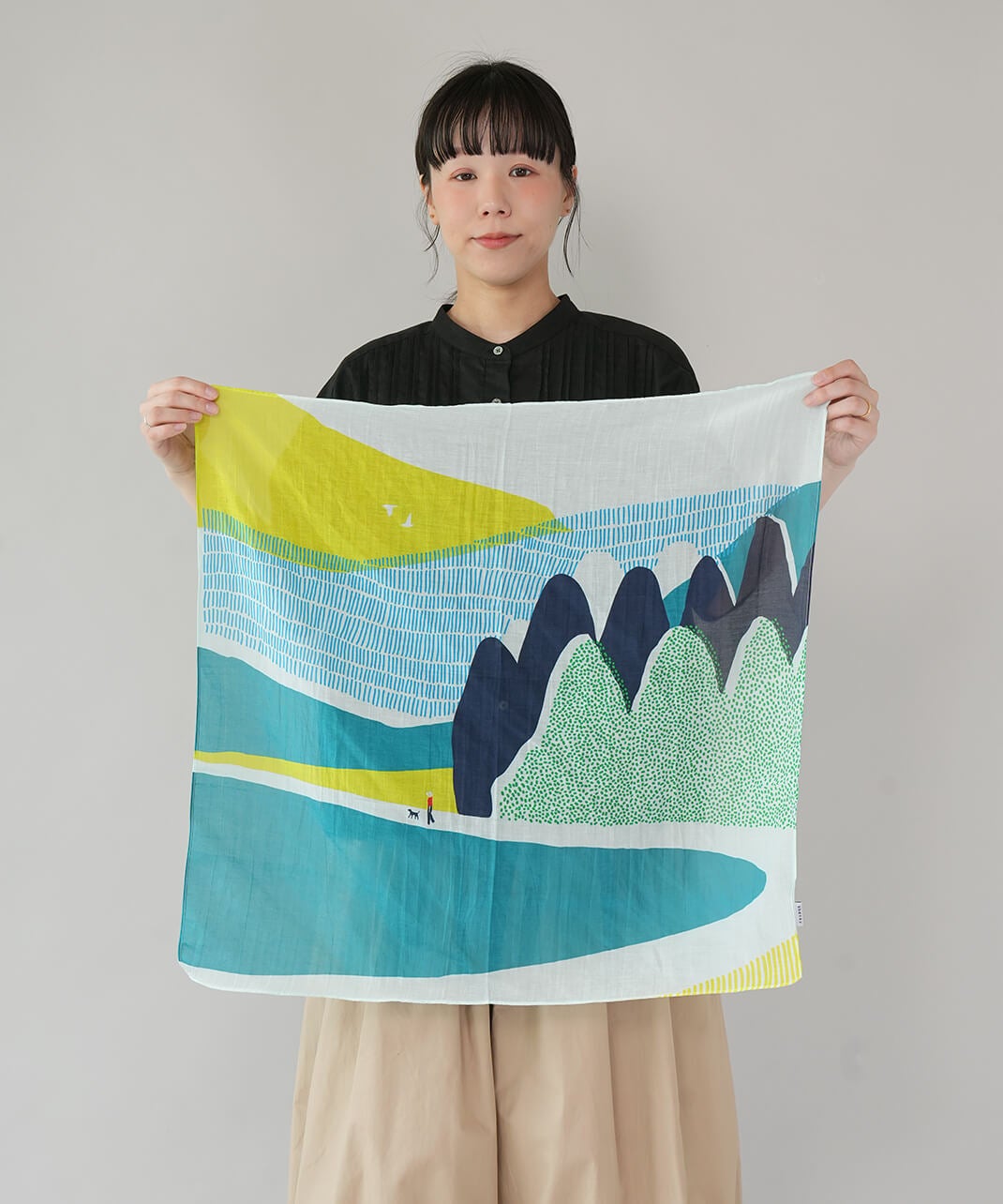 shesay直島の風景を楽しむコットンシルクスカーフ | mumokuteki