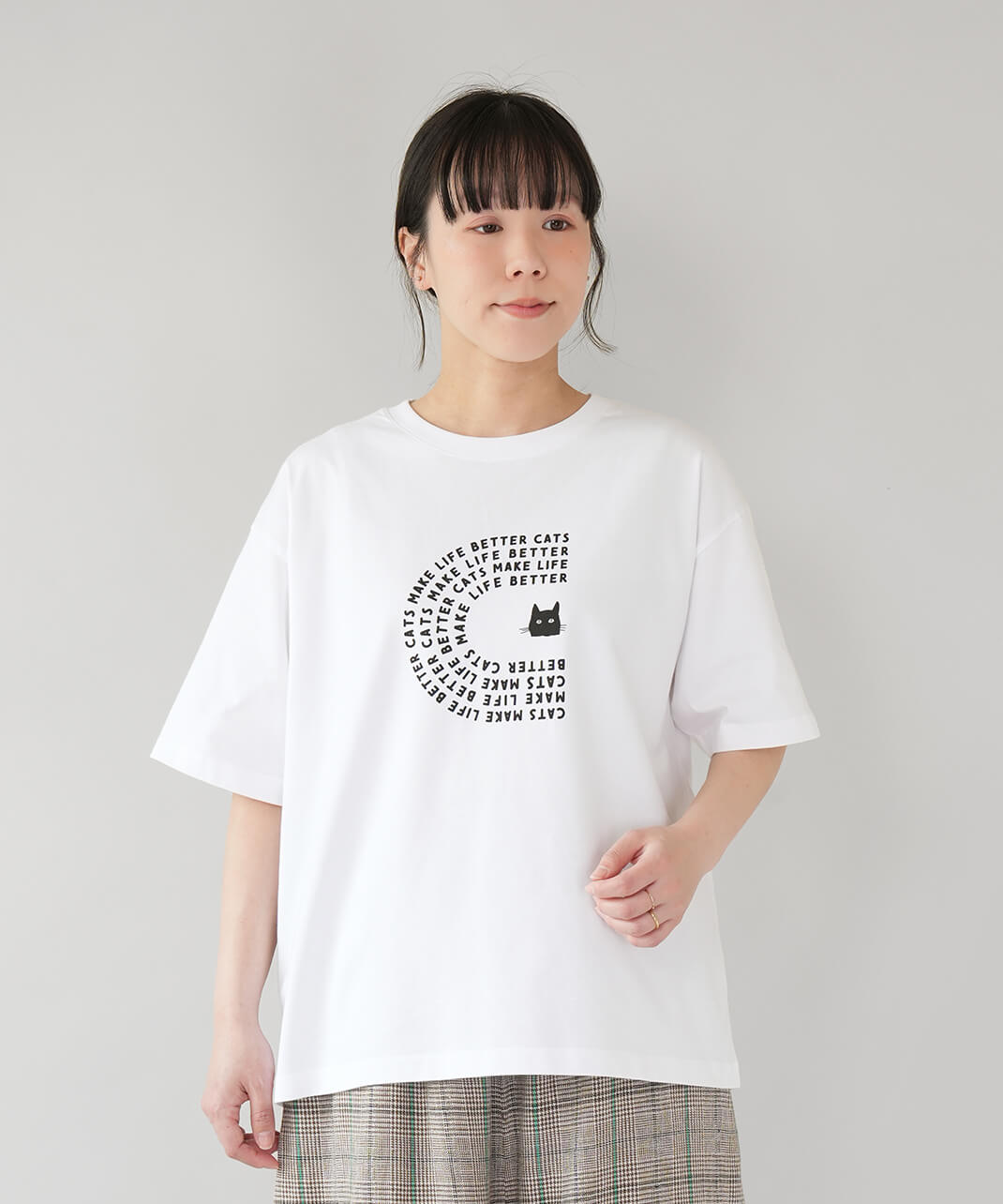 ALDAYSCATS MAKE LIFE BETTER猫プリントTシャツ | mumokuteki