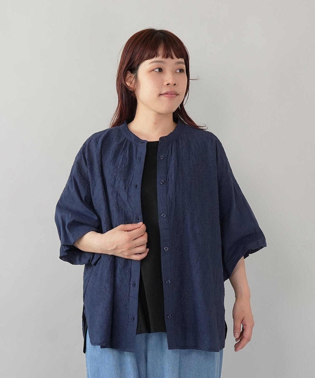 mumokuteki花柄刺繍のバルーン袖ブラウス | mumokutekiオンラインストア