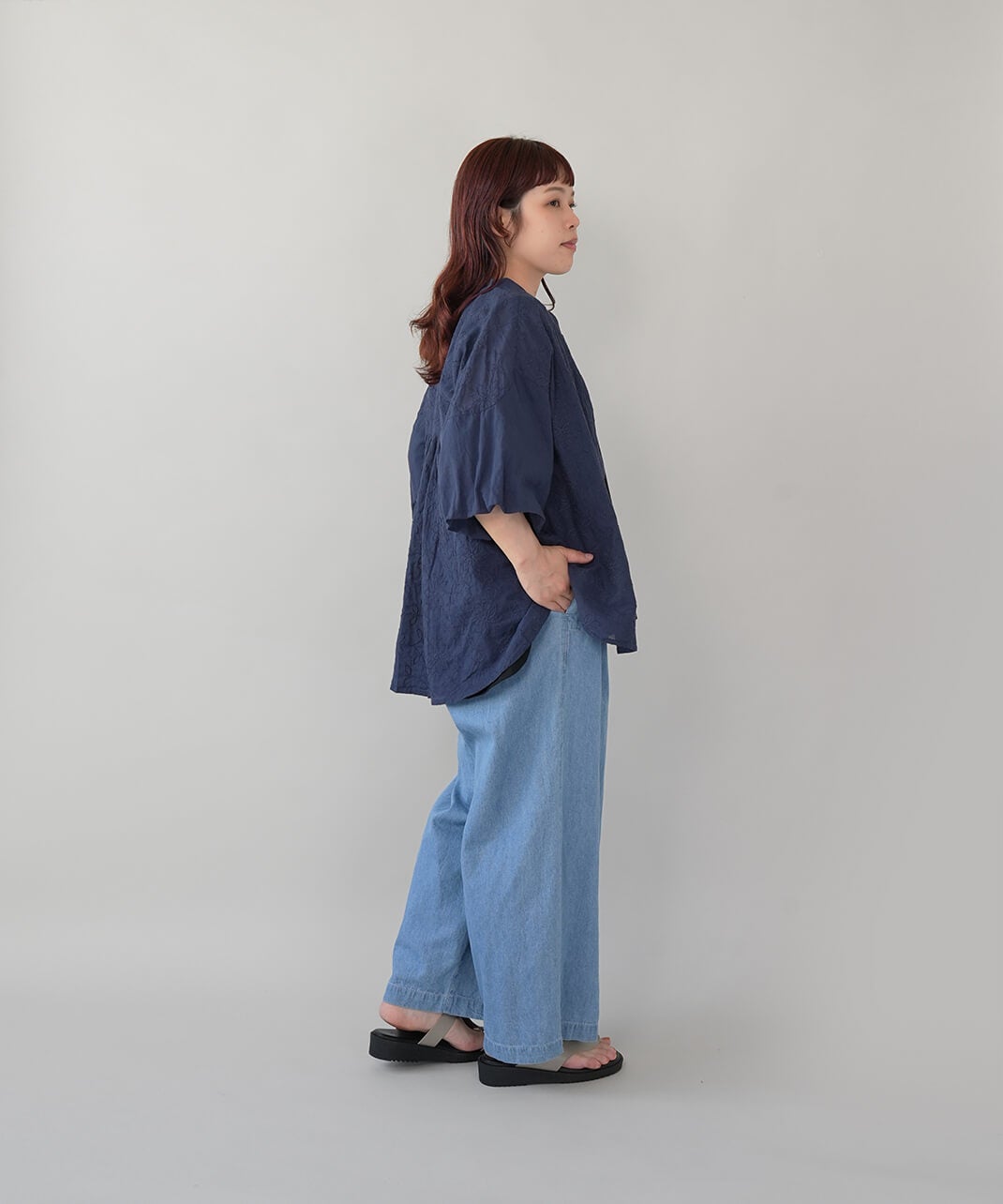 20%off】mumokuteki花柄刺繍のバルーン袖ブラウス | mumokuteki