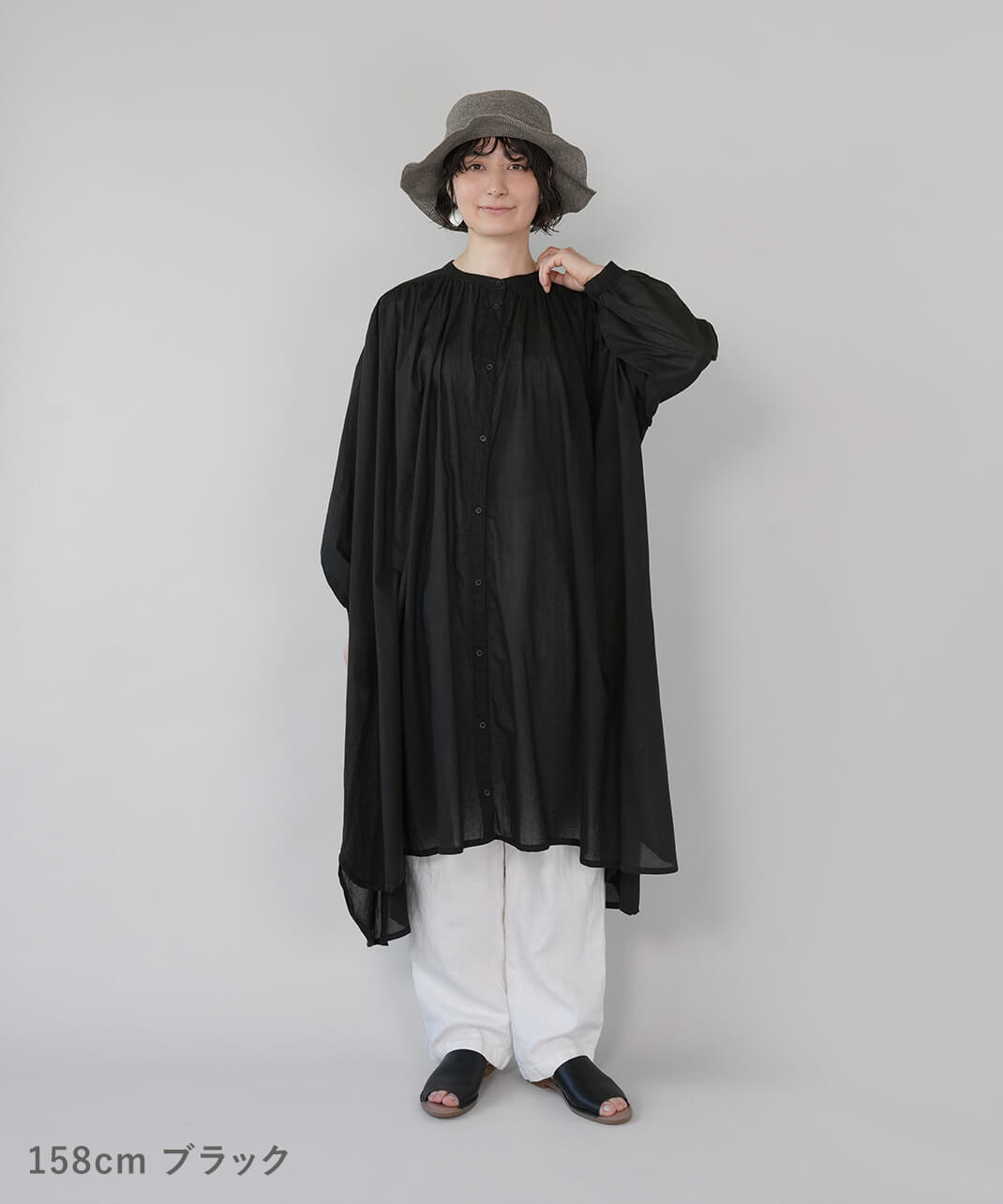 mumokutekiふんわり軽やかなギャザーワンピース | mumokuteki