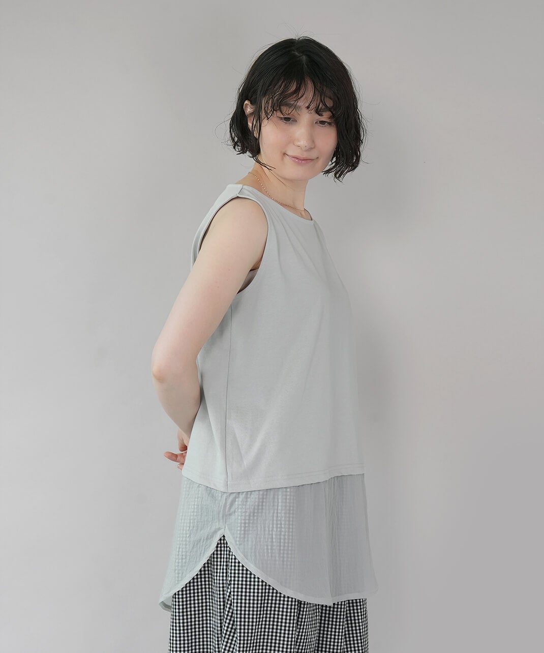 mumokuteki重ね着を楽しむアイスタッチのタンクトップ | mumokuteki