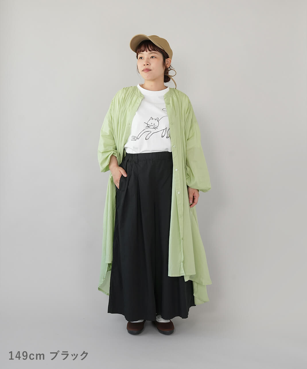 mumokutekiコットンライトウェザーのガウチョパンツ | mumokuteki