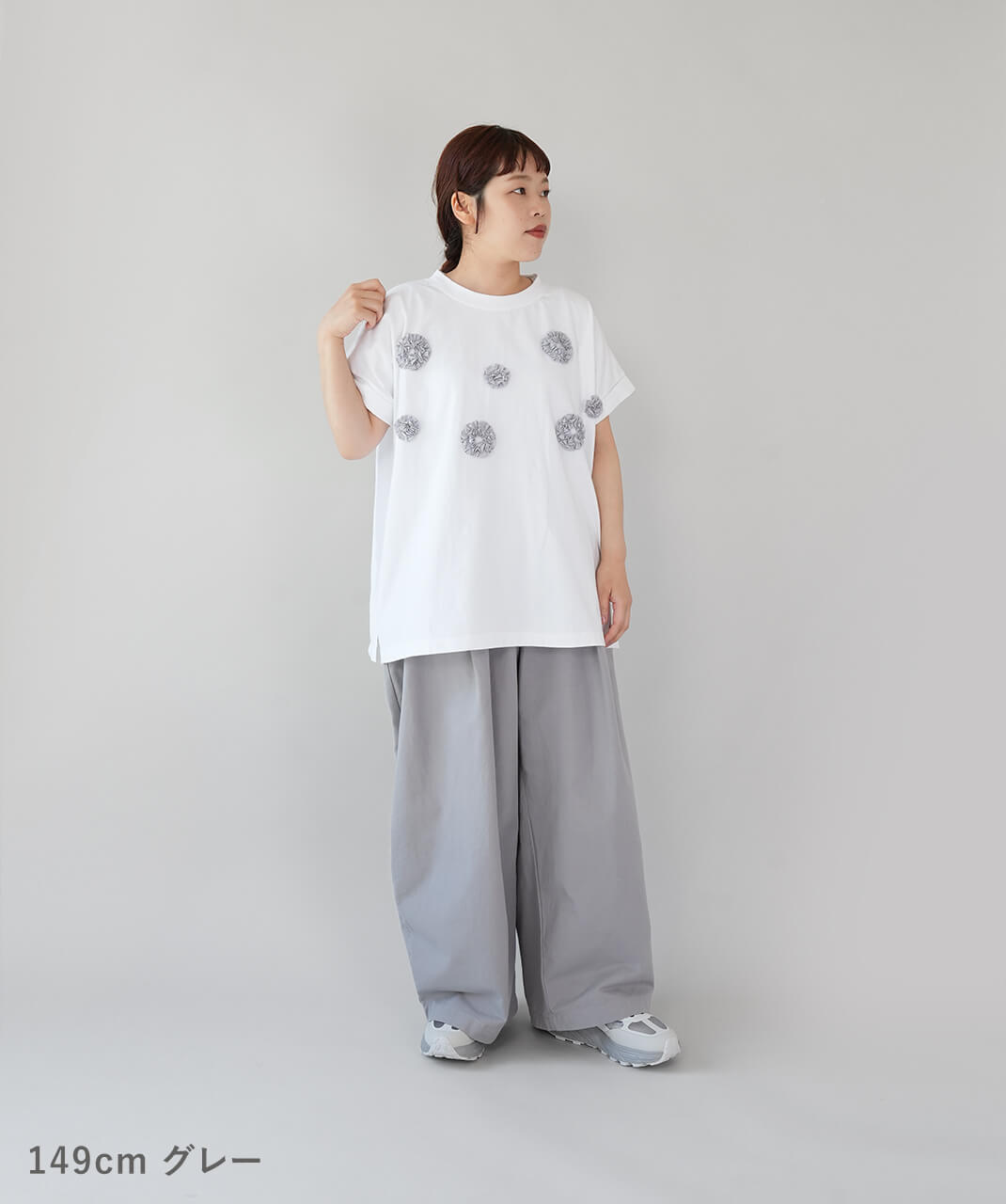 30%off】mumokutekiなめらかな肌触りのワイドタックパンツ