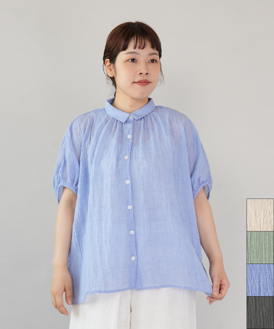 SUN VALLEYふんわりギャザーのワイドブラウス | mumokutekiオンライン