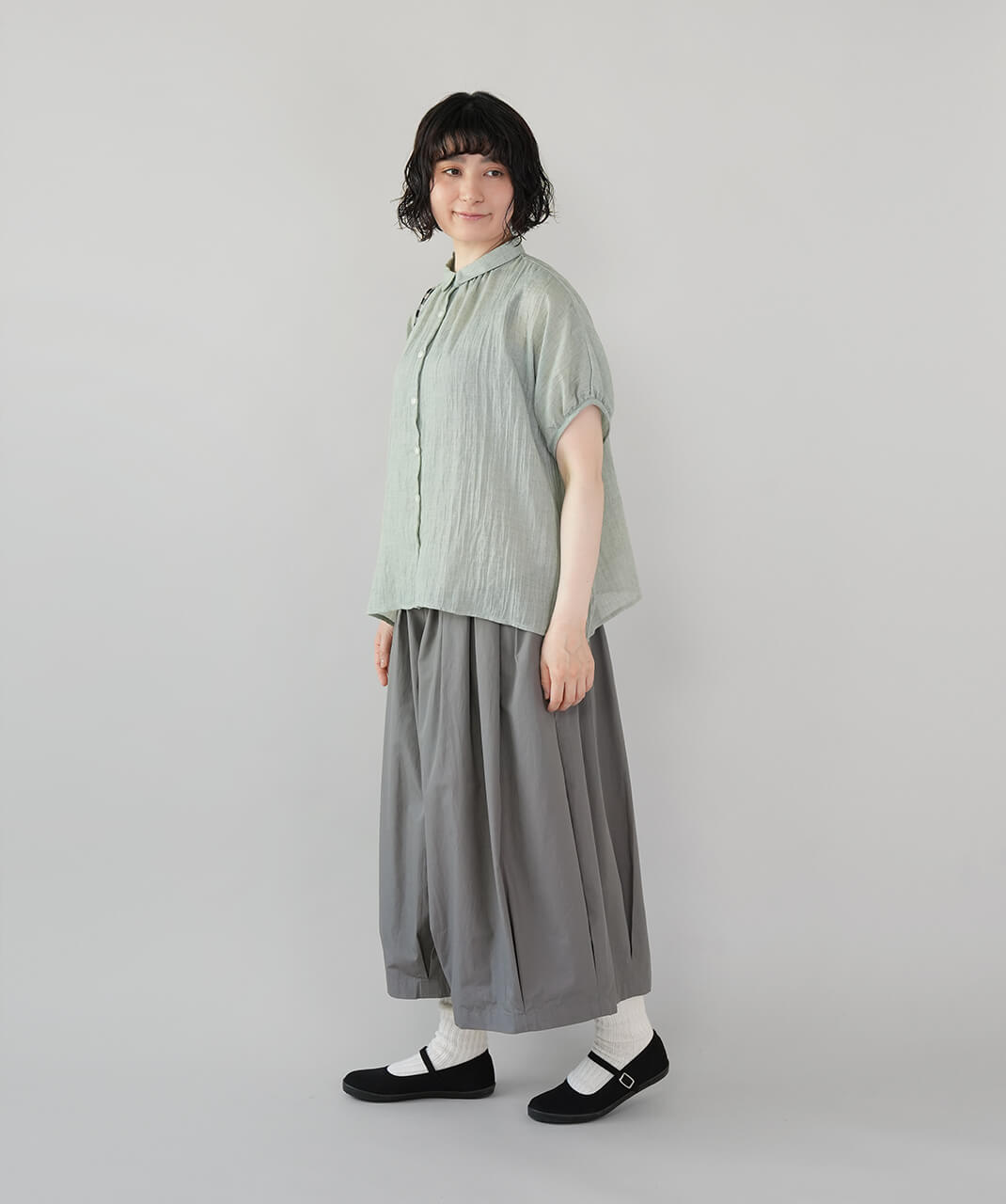 SUN VALLEYふんわりギャザーのワイドブラウス | mumokutekiオンライン