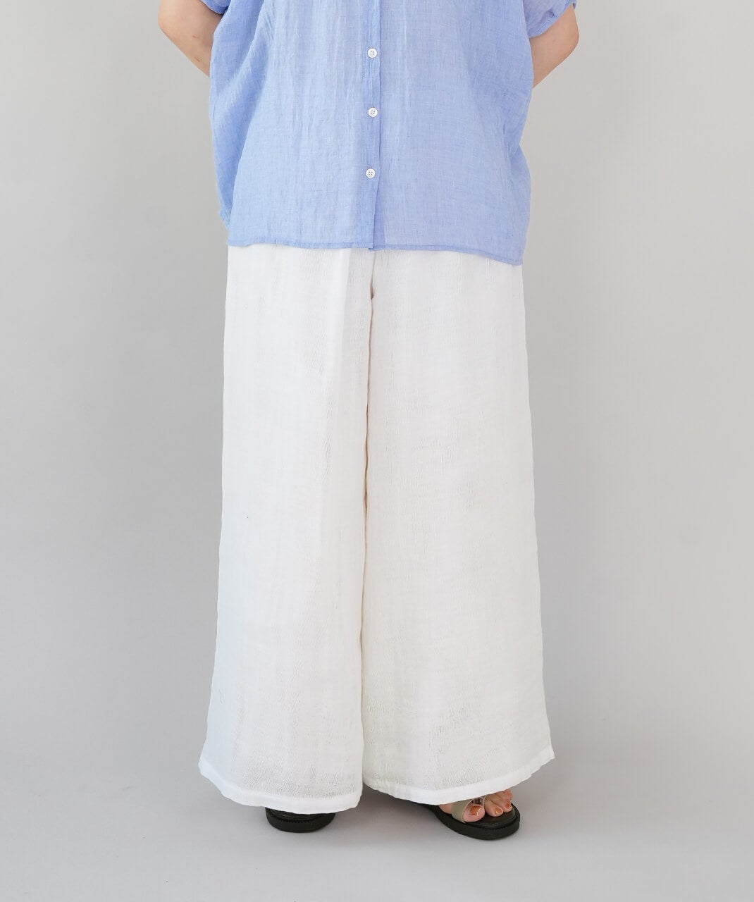 BAN INOUE蚊帳の日常着やわらかな蚊帳の重ね着ワイドパンツ