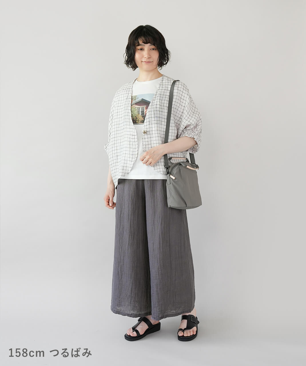 BAN INOUE蚊帳の日常着やわらかな蚊帳の重ね着ワイドパンツ