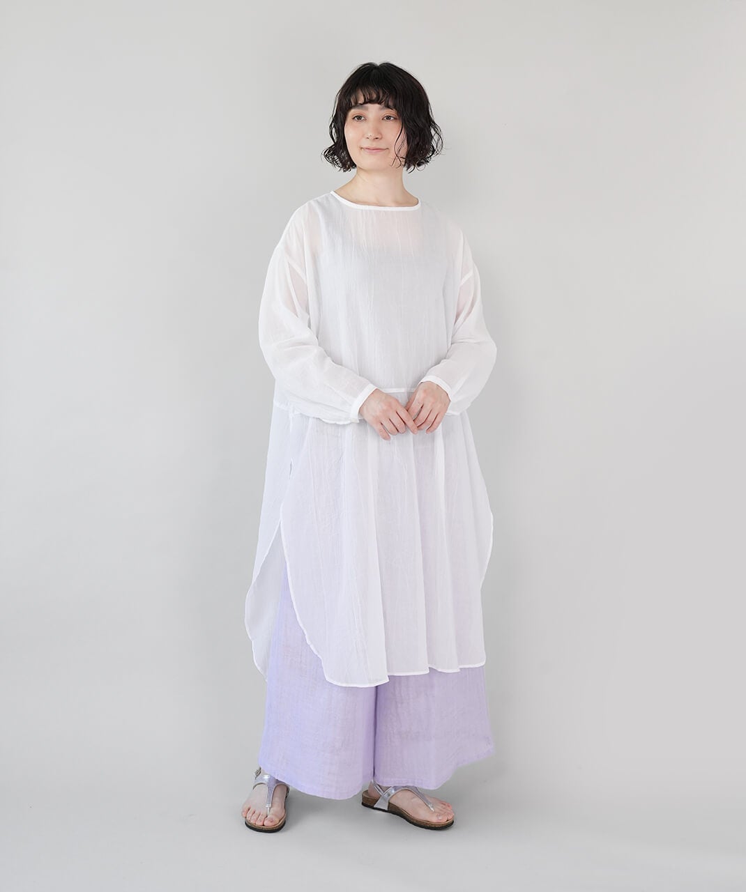 モユル　レアなチュニック HEAVENLY軽やかに重ねるシアーロングチュニック | mumokuteki