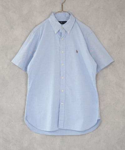 RALPH LAUREN古着コットンライトブルー半袖シャツ1 | mumokuteki 