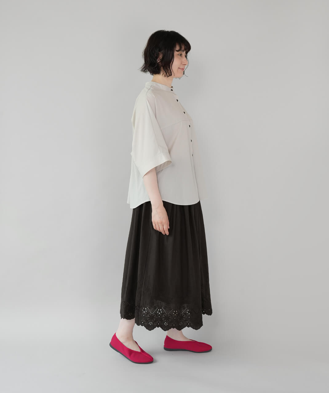 30%off】mumokutekiスカラップ刺繍のロングスカート | mumokuteki