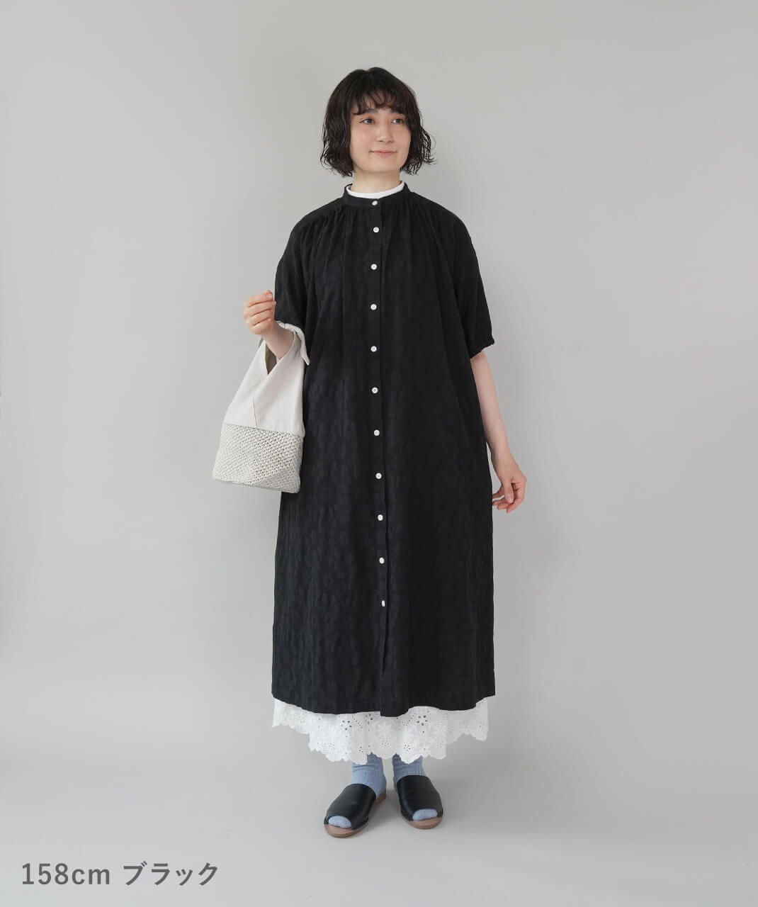 mumokuteki花柄ジャカードのシャツワンピース | mumokutekiオンライン