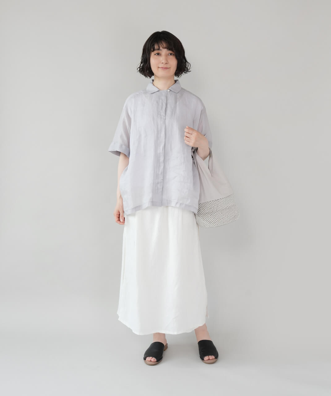 40%off】ista-ireラミーリネンのシアー開襟ブラウス | mumokuteki