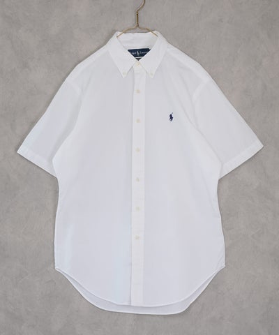 RALPH LAUREN古着コットンホワイト半袖シャツ17 | mumokuteki 