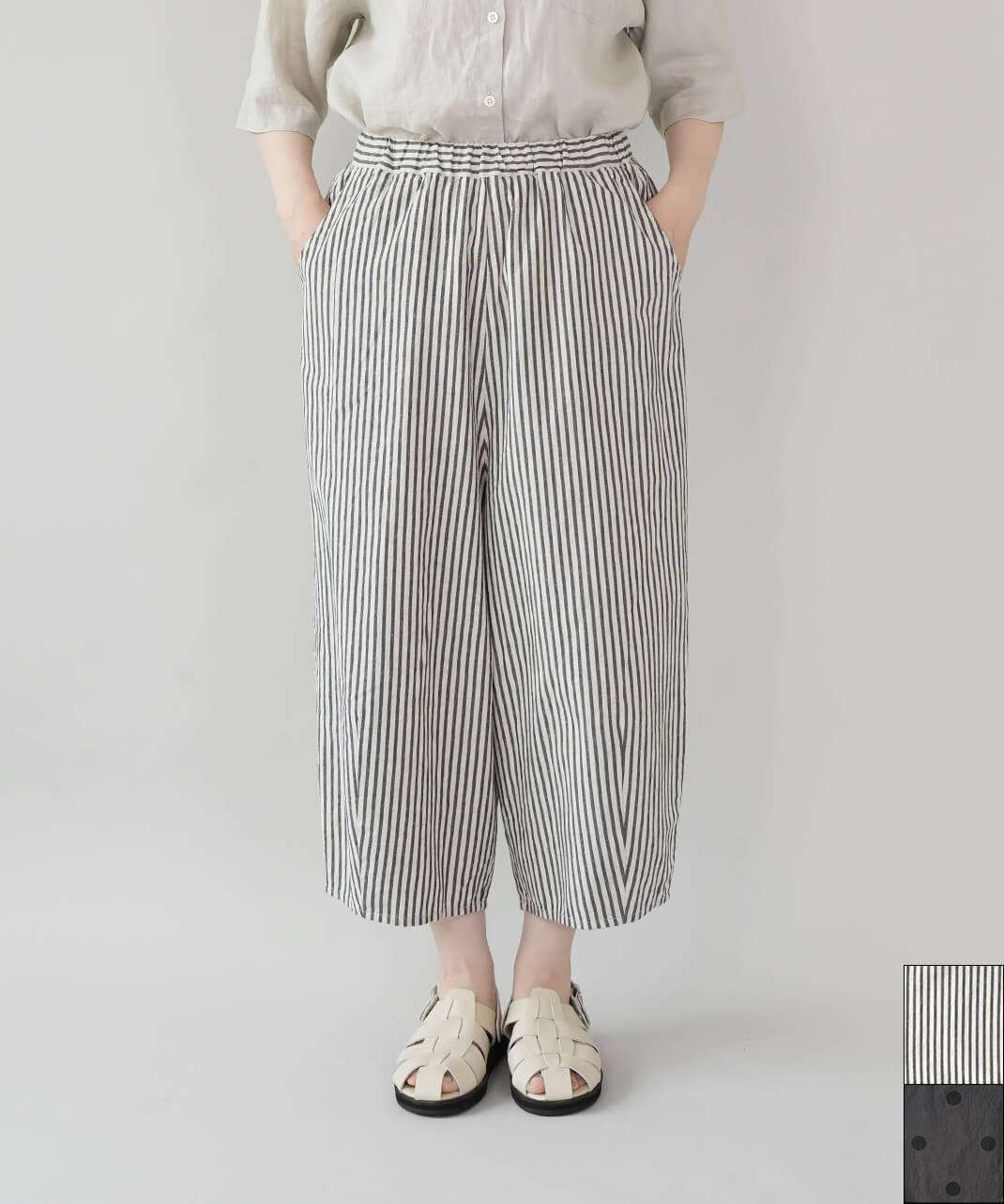 mumokutekiコットンリネンのコクーンサルエルパンツ | mumokuteki