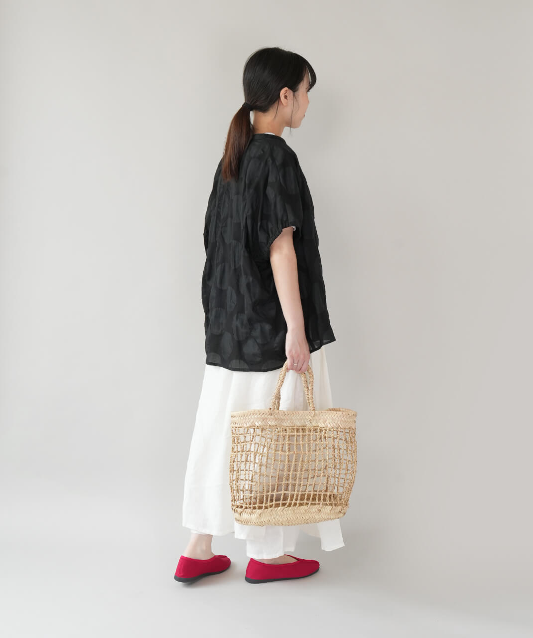 松野屋タザ楕円底格子カゴ横長・スクエア | mumokutekiオンラインストア