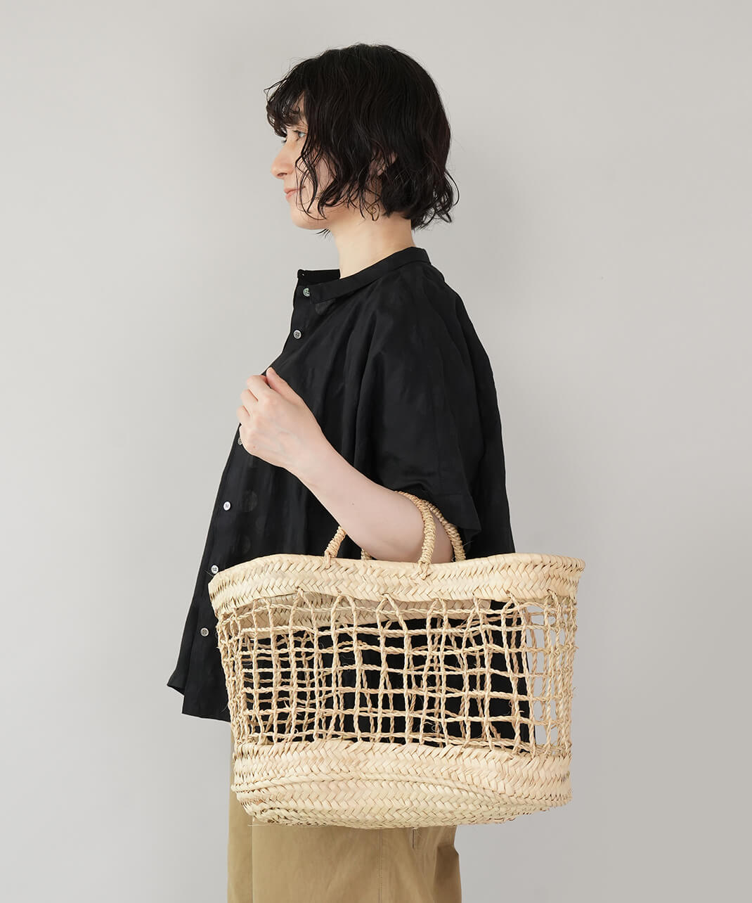 松野屋タザ楕円底格子カゴ横長・スクエア | mumokutekiオンラインストア