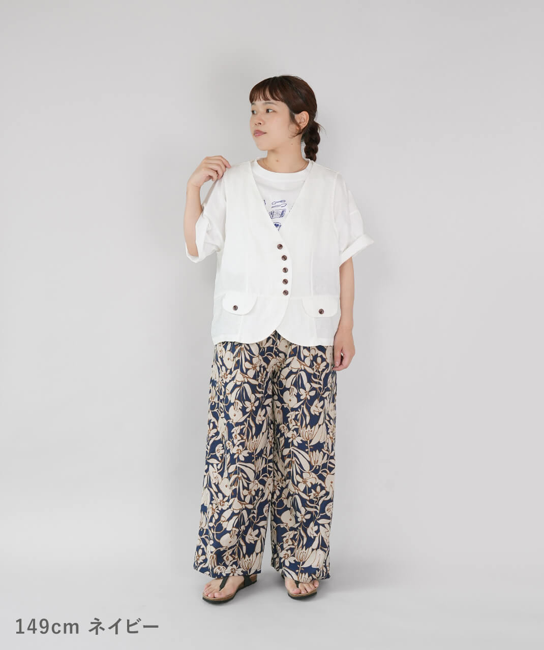 HEAVENLYコットンリネンの花柄ワイドパンツ | mumokutekiオンラインストア