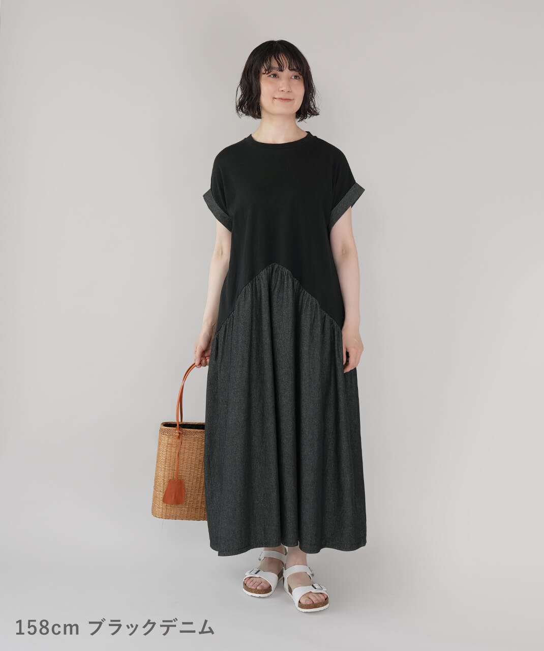 30％off】mumokutekiインディゴ染めの切替えワンピース | mumokuteki