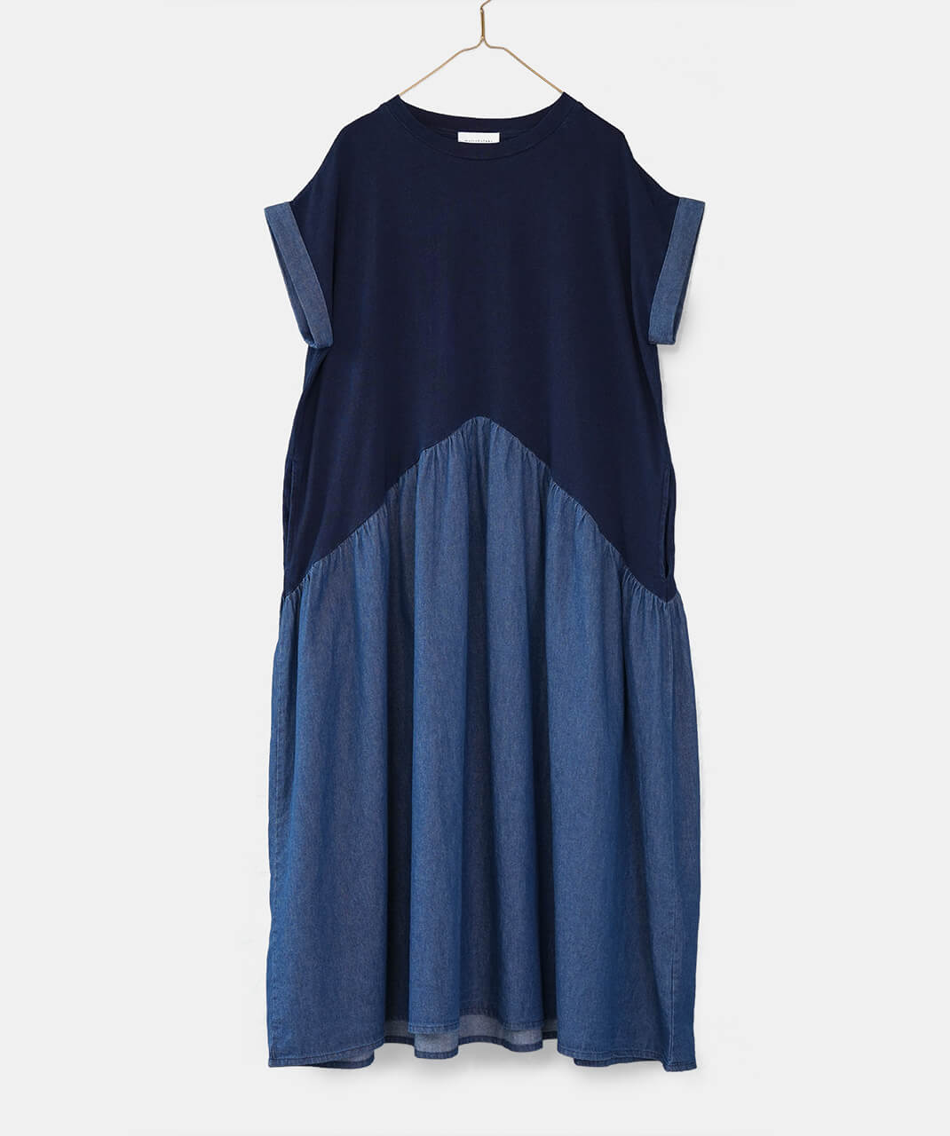 30％off】mumokutekiインディゴ染めの切替えワンピース | mumokuteki